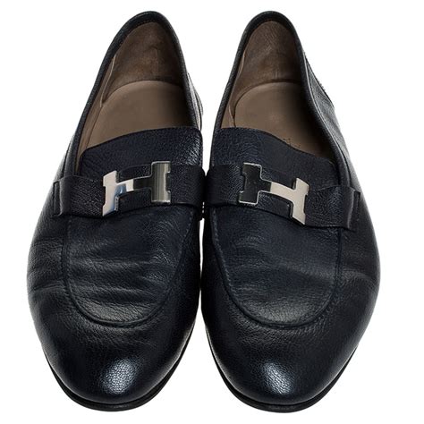 hermes blue loafers